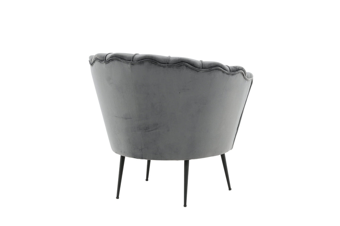 Venture Home Calais Single Sofa - Black / Dark Grey Velvet