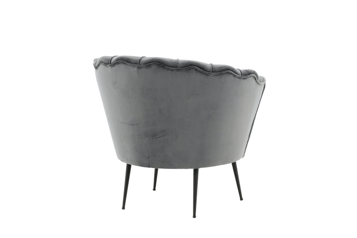 Venture Home Calais Single Sofa - Black / Dark Grey Velvet