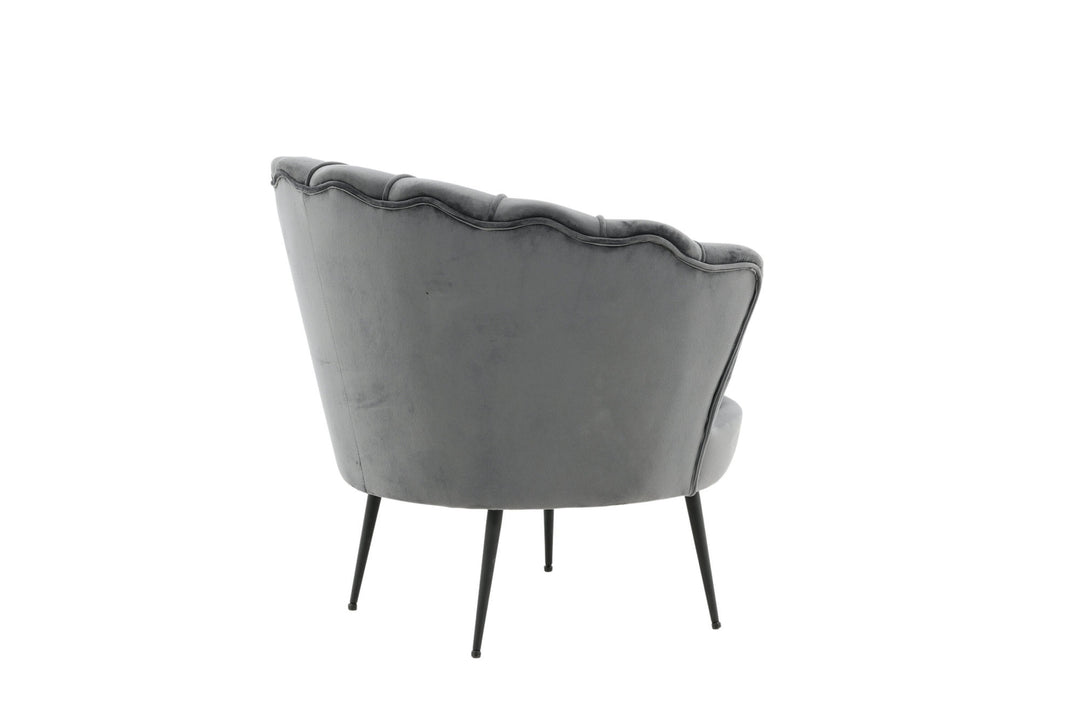 Venture Home Calais Single Sofa - Black / Dark Grey Velvet