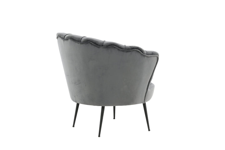 Venture Home Calais Single Sofa - Black / Dark Grey Velvet