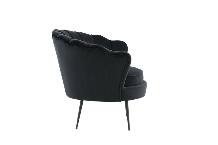 Venture Home Calais Single Sofa - Black / Black Velvet