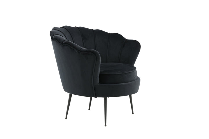 Venture Home Calais Single Sofa - Black / Black Velvet