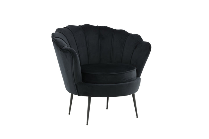 Venture Home Calais Single Sofa - Black / Black Velvet
