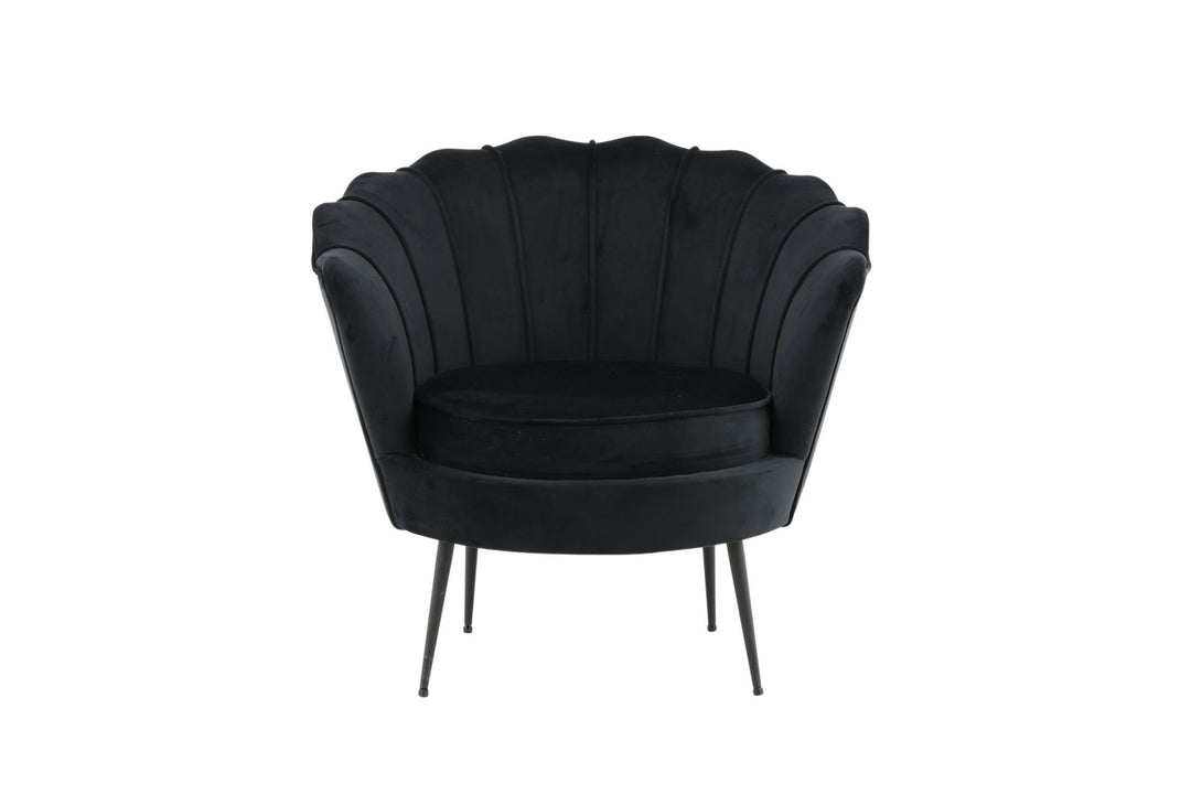 Venture Home Calais Single Sofa - Black / Black Velvet