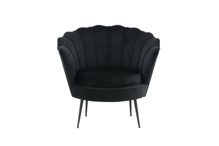 Venture Home Calais Single Sofa - Black / Black Velvet