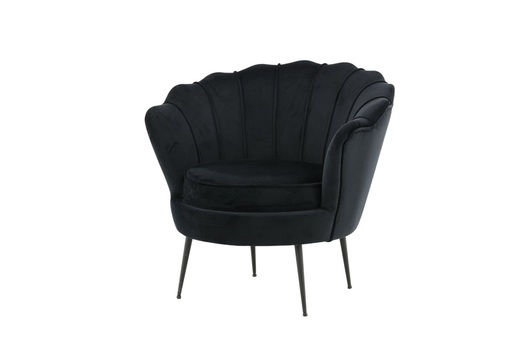 Venture Home Calais Single Sofa - Black / Black Velvet