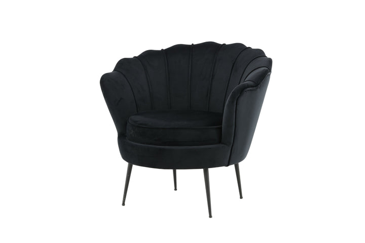 Venture Home Calais Single Sofa - Black / Black Velvet