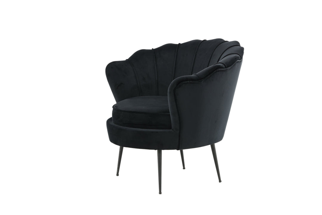Venture Home Calais Single Sofa - Black / Black Velvet