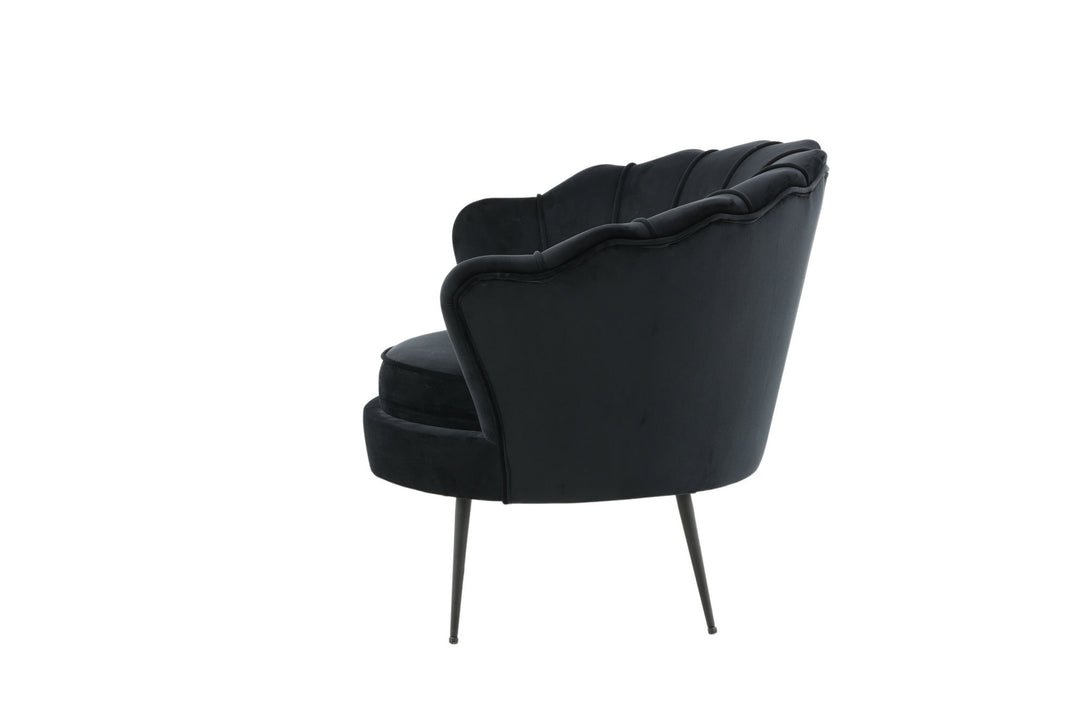 Venture Home Calais Single Sofa - Black / Black Velvet