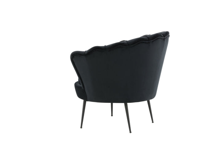 Venture Home Calais Single Sofa - Black / Black Velvet