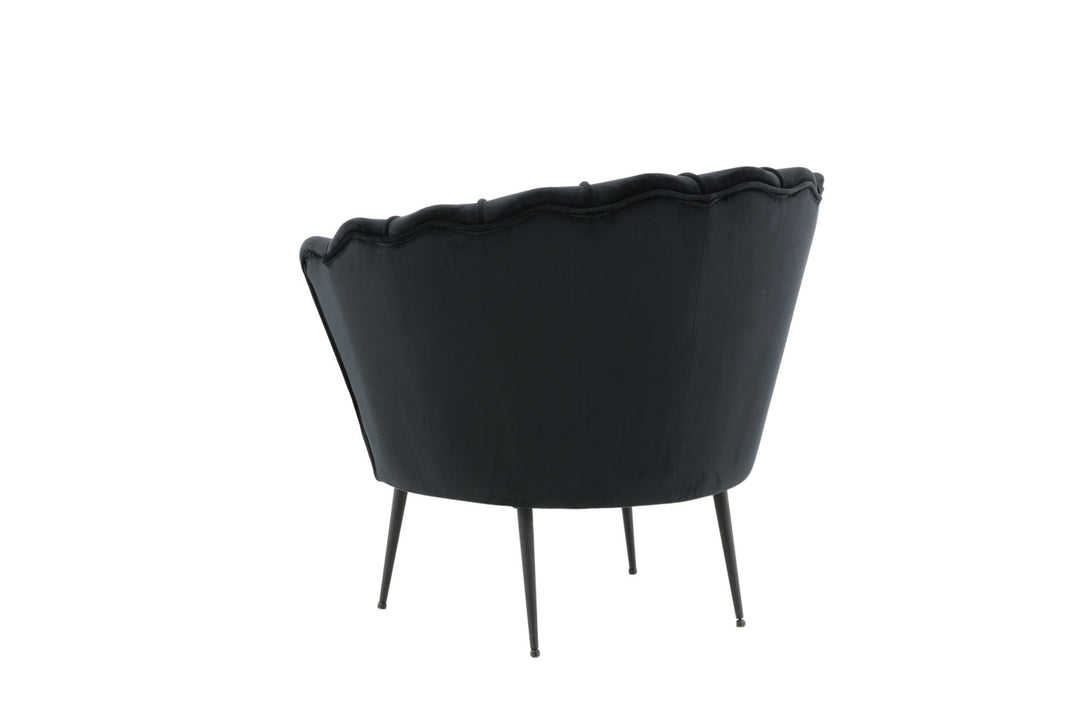 Venture Home Calais Single Sofa - Black / Black Velvet