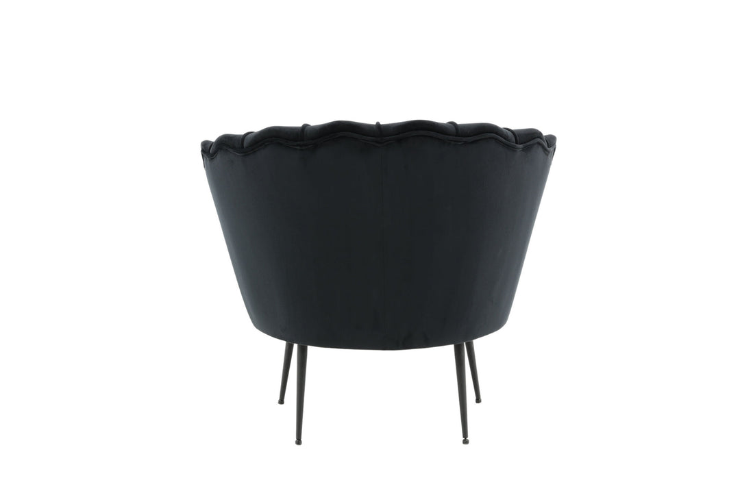 Venture Home Calais Single Sofa - Black / Black Velvet