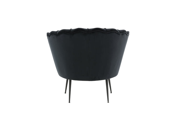 Venture Home Calais Single Sofa - Black / Black Velvet