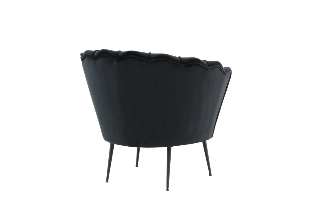 Venture Home Calais Single Sofa - Black / Black Velvet