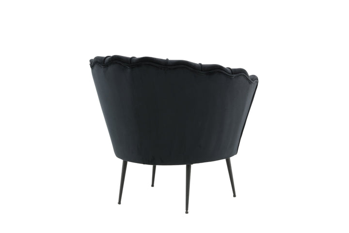 Venture Home Calais Single Sofa - Black / Black Velvet