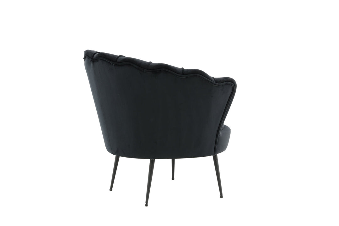 Venture Home Calais Single Sofa - Black / Black Velvet