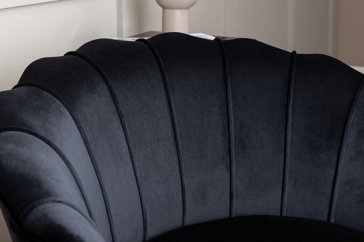 Venture Home Calais Single Sofa - Black / Black Velvet