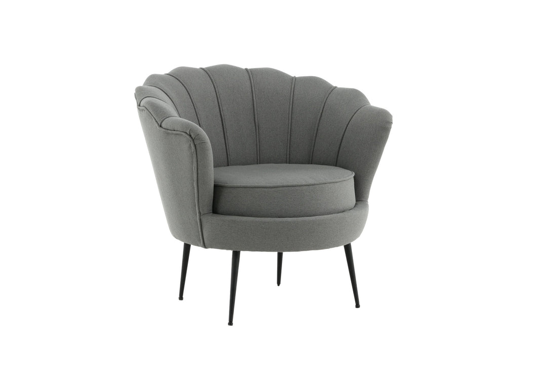 Venture Home Calais Single Sofa - Black / Grey Fabric