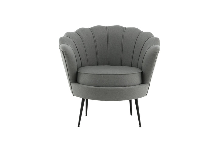 Venture Home Calais Single Sofa - Black / Grey Fabric