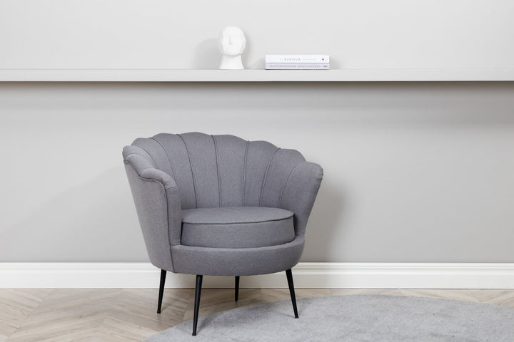 Venture Home Calais Single Sofa - Black / Grey Fabric