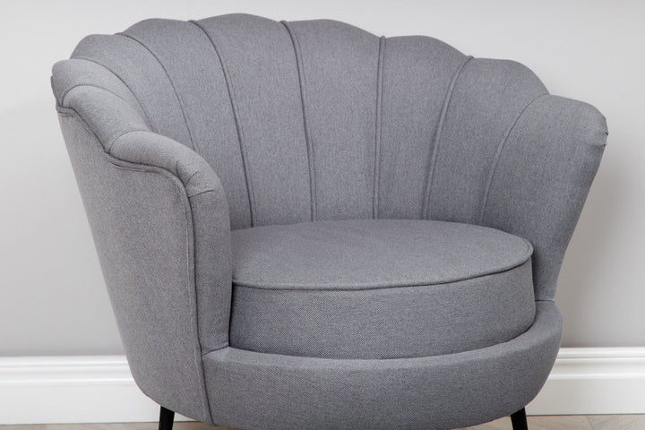 Venture Home Calais Single Sofa - Black / Grey Fabric