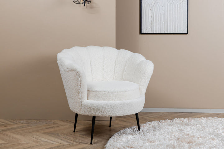 Venture Home Calais Single Sofa - Black / White Teddy