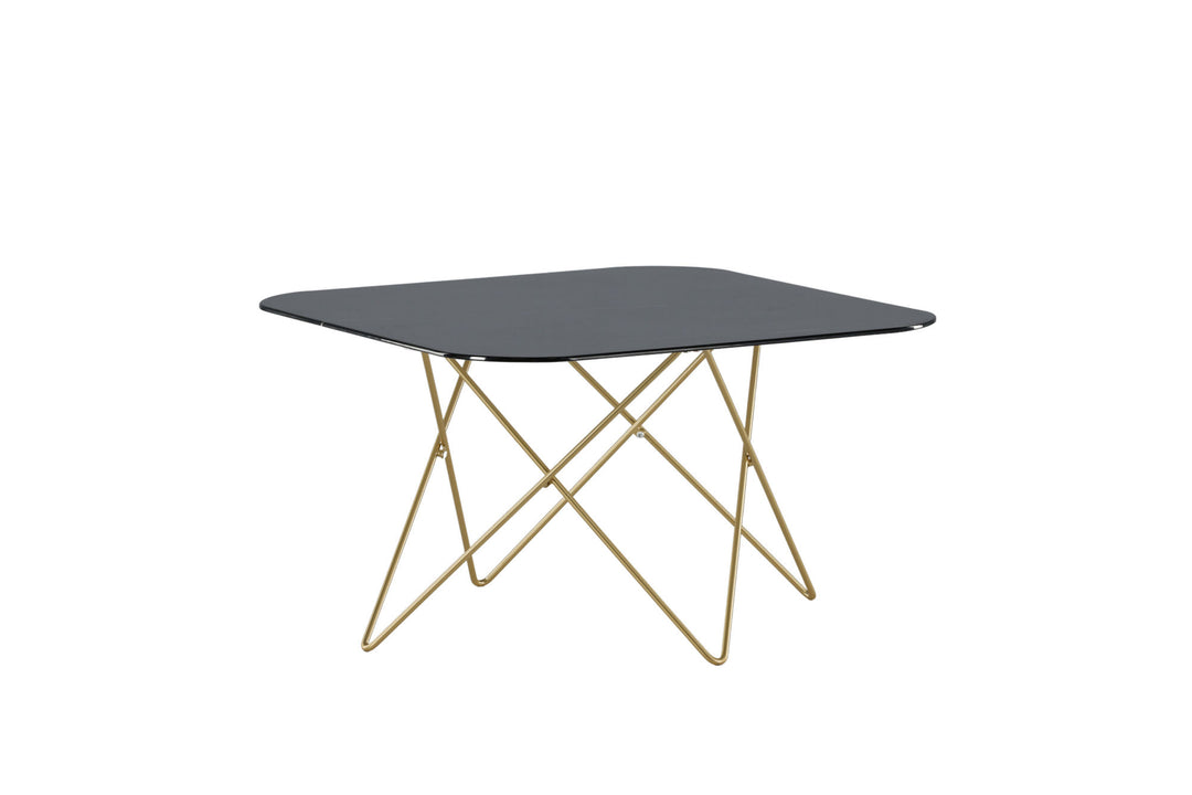 Venture Home Tristar Sofa Table - Brushed Brass / Black glass Marble