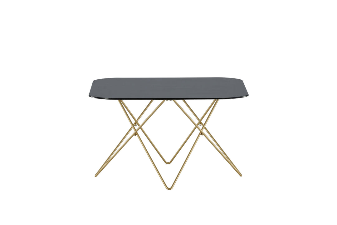 Venture Home Tristar Sofa Table - Brushed Brass / Black glass Marble