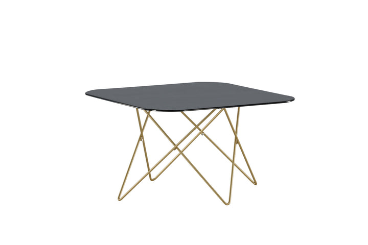 Venture Home Tristar Sofa Table - Brushed Brass / Black glass Marble