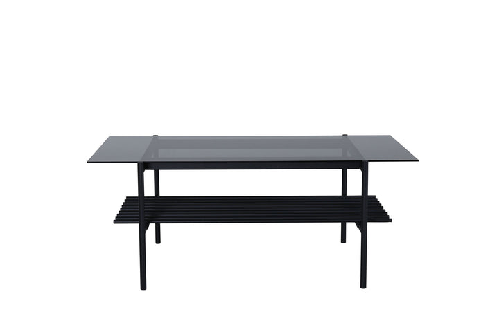 Venture Home Von Staf Sofa Table - black / Black Smoked Glass glass