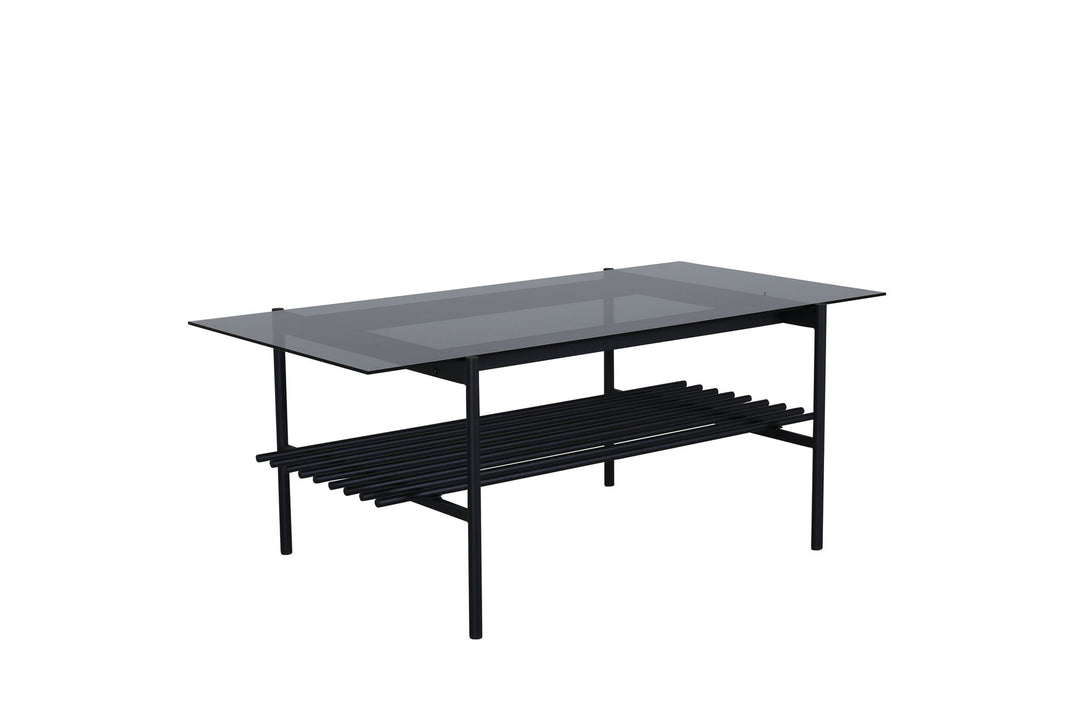 Venture Home Von Staf Sofa Table - black / Black Smoked Glass glass