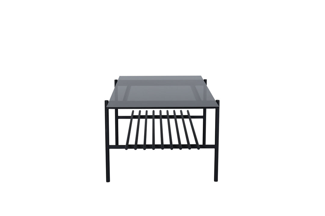 Venture Home Von Staf Sofa Table - black / Black Smoked Glass glass