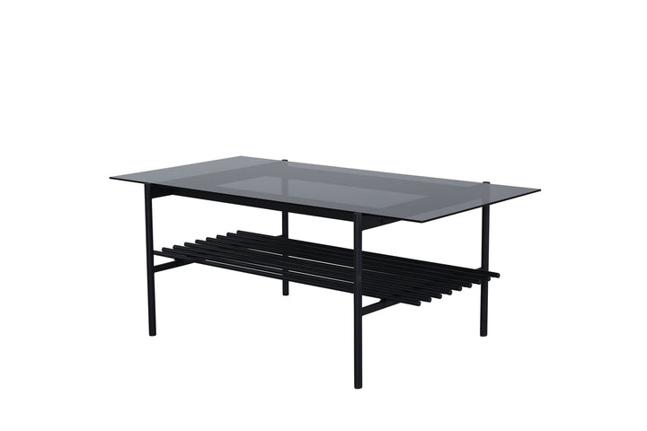 Venture Home Von Staf Sofa Table - black / Black Smoked Glass glass