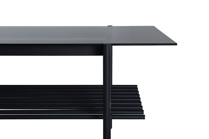 Venture Home Von Staf Sofa Table - black / Black Smoked Glass glass