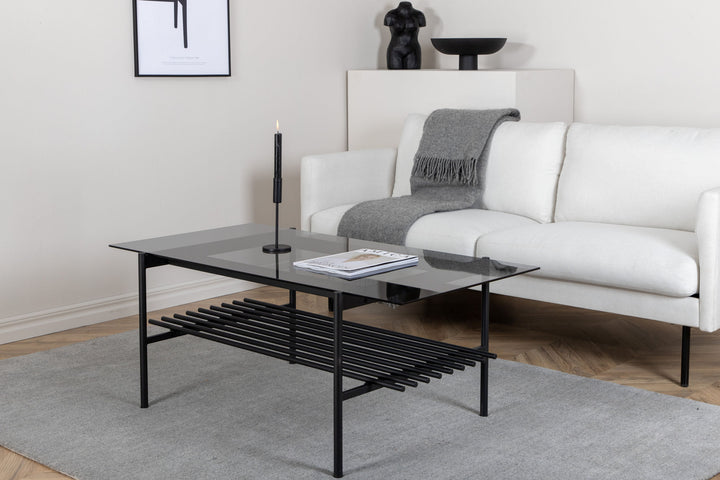 Venture Home Von Staf Sofa Table - black / Black Smoked Glass glass