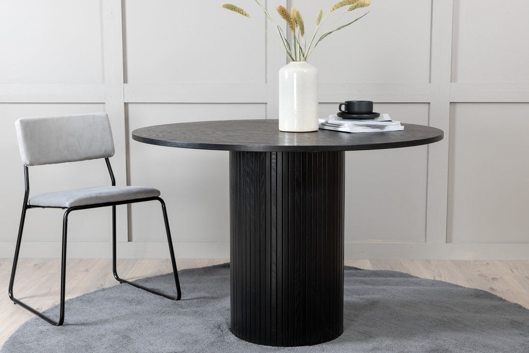 Venture Home Bianca Round Dining Table - Black / Black Veneer