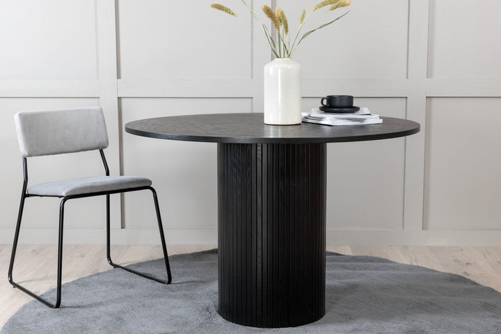 Venture Home Bianca Round Dining Table - Black / Black Veneer