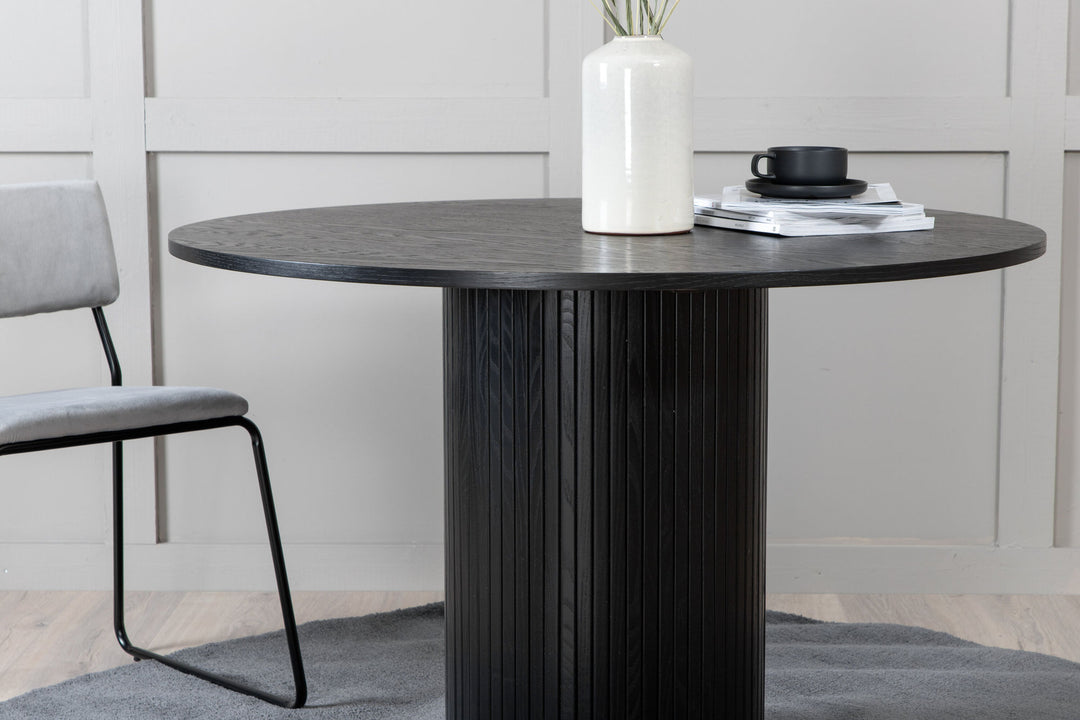 Venture Home Bianca Round Dining Table - Black / Black Veneer