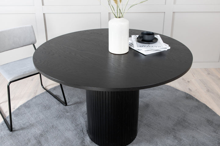 Venture Home Bianca Round Dining Table - Black / Black Veneer