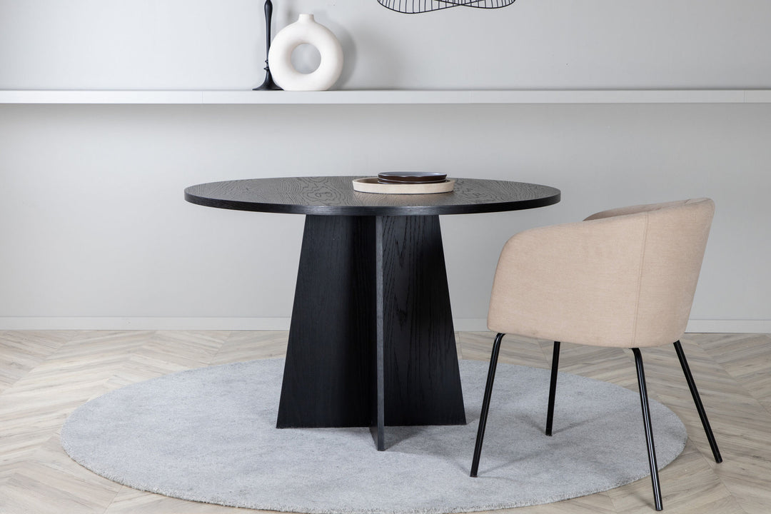 Venture Home Bootcut Round Dining Table - Black / Black Fanéer