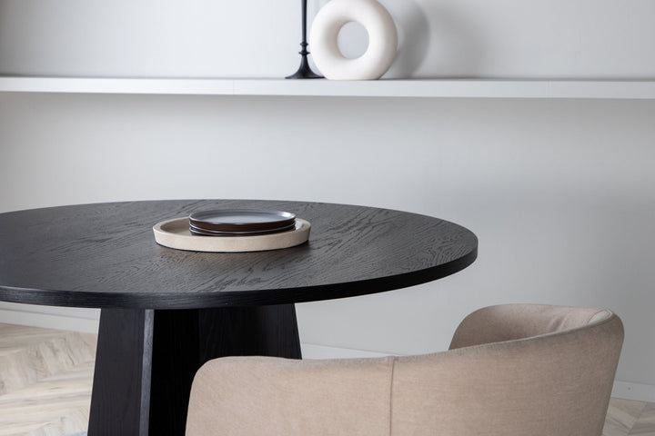 Venture Home Bootcut Round Dining Table - Black / Black Fanéer