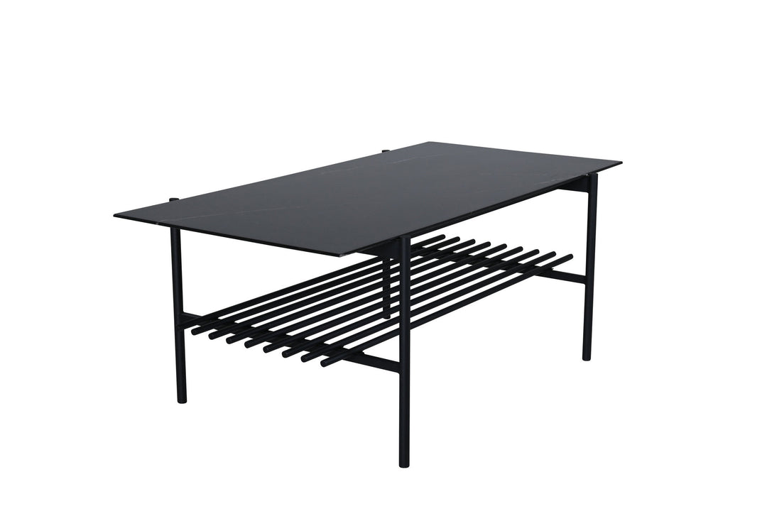 Venture Home Von Staf Sofa Table - black / Black Glass Marble