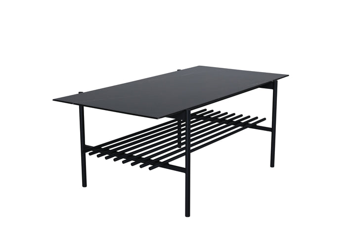 Venture Home Von Staf Sofa Table - black / Black Glass Marble