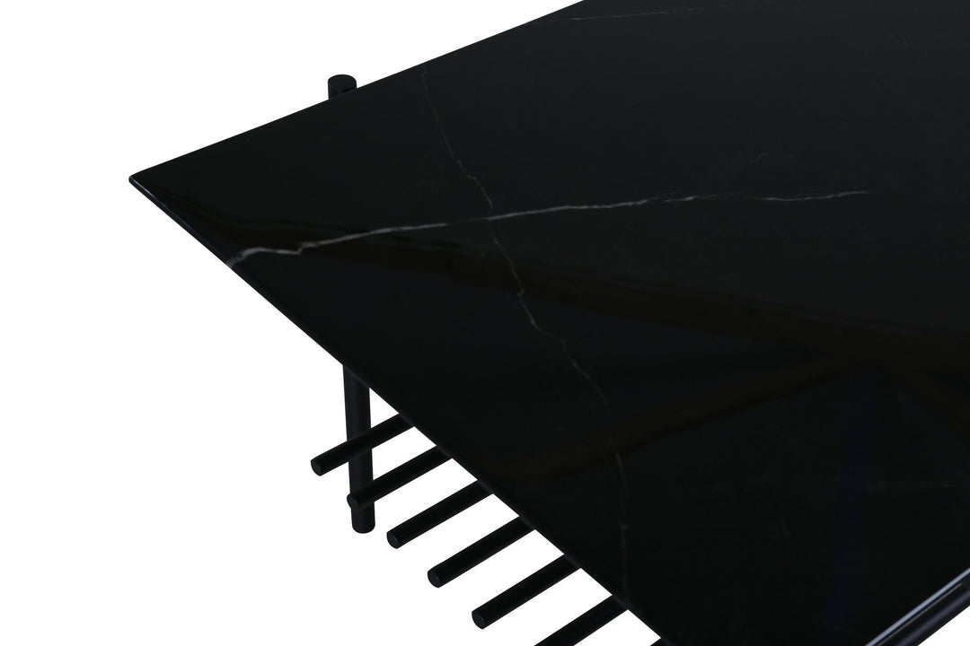 Venture Home Von Staf Sofa Table - black / Black Glass Marble