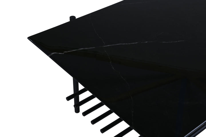 Venture Home Von Staf Sofa Table - black / Black Glass Marble