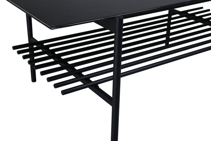 Venture Home Von Staf Sofa Table - black / Black Glass Marble