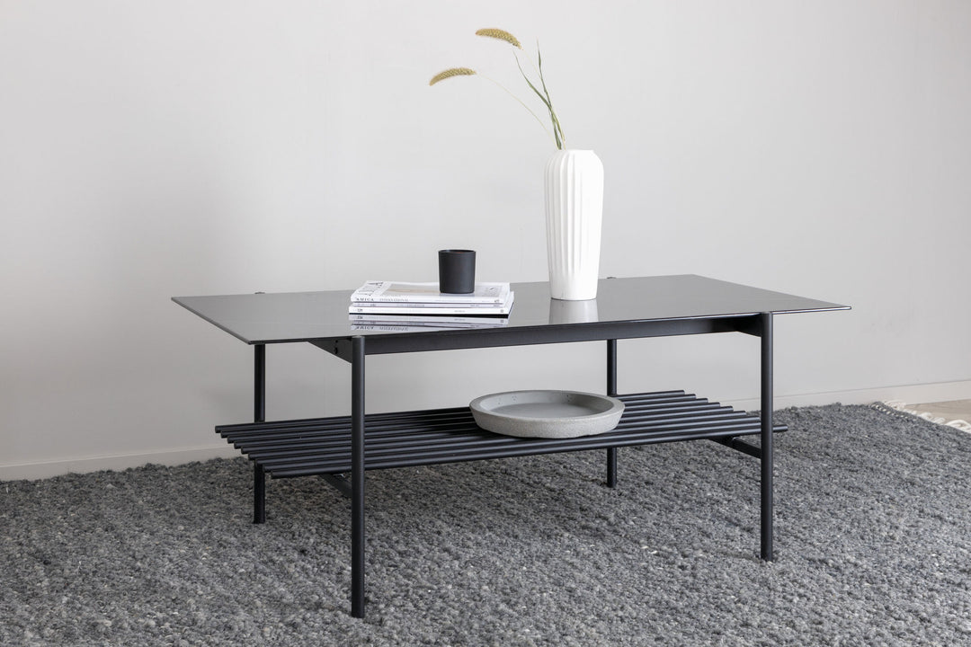 Venture Home Von Staf Sofa Table - black / Black Glass Marble