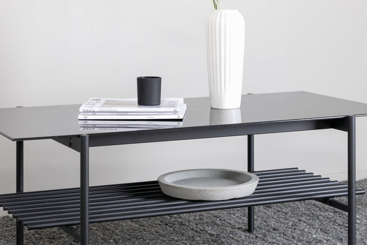 Venture Home Von Staf Sofa Table - black / Black Glass Marble