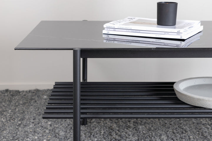 Venture Home Von Staf Sofa Table - black / Black Glass Marble