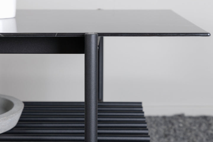 Venture Home Von Staf Sofa Table - black / Black Glass Marble
